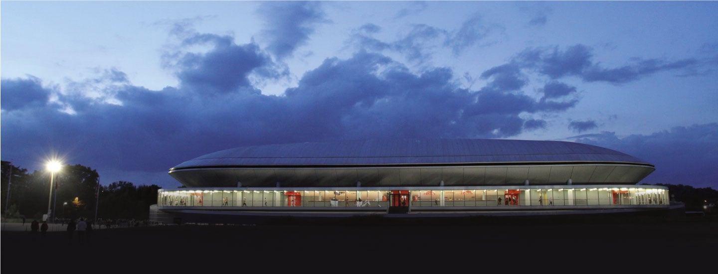 salle extérieur façade de nuit Antarès Le Mans